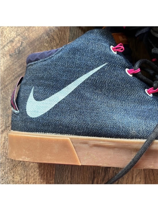 Nike LeBron James Denim Mid Top Sneakers Gum Sole Pink Accent Shoes main image 7